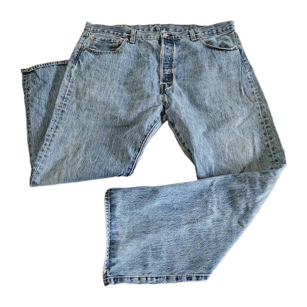 Levis 501 Jeans Men's Size 40x30 Y2k Light Wash Denim Blue Button Fly
